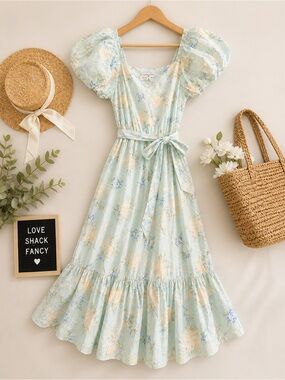 white christmas dresses Airy Poplin Midi Dress